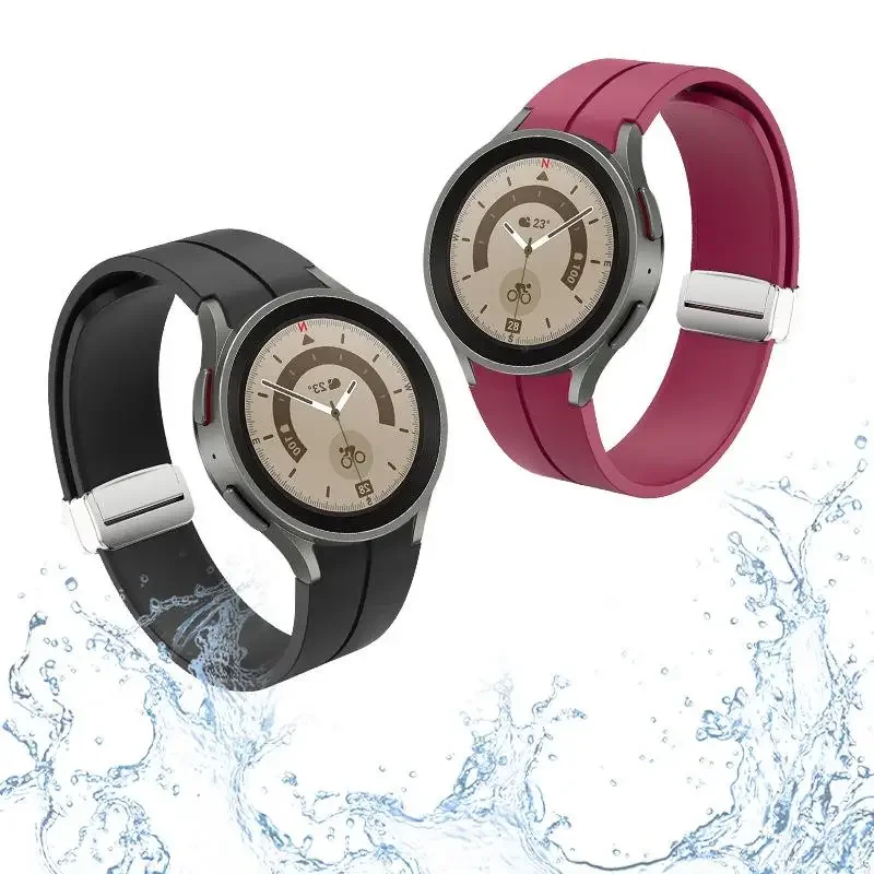 No Gap Magnetic Silicone Strap For Samsung Galaxy Watch 7 6 5 4 44mm 40mm Pro 45mm Bracelet Galaxy Watch6 Classic 43mm 47mm Band