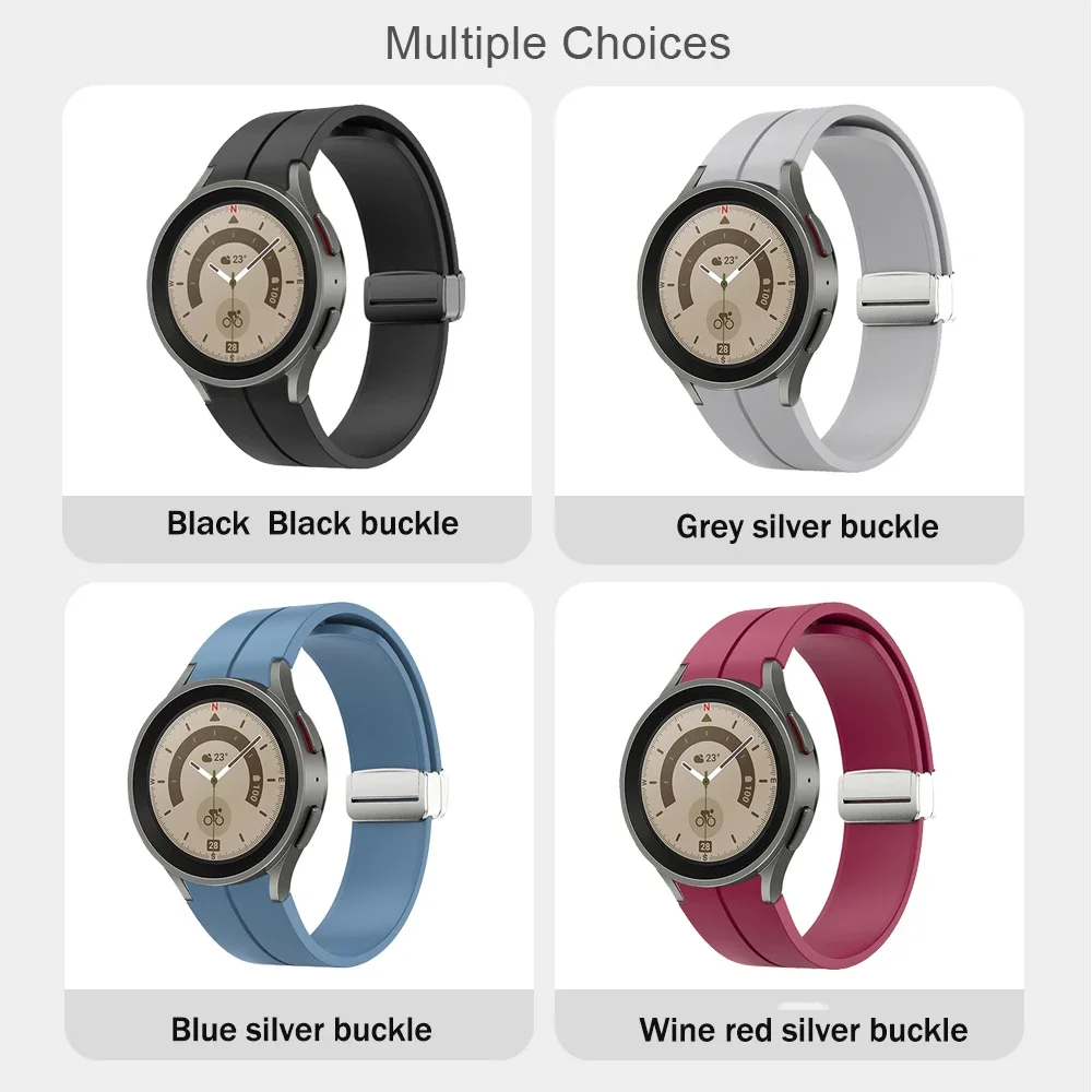 No Gap Magnetic Silicone Strap For Samsung Galaxy Watch 7 6 5 4 44mm 40mm Pro 45mm Bracelet Galaxy Watch6 Classic 43mm 47mm Band