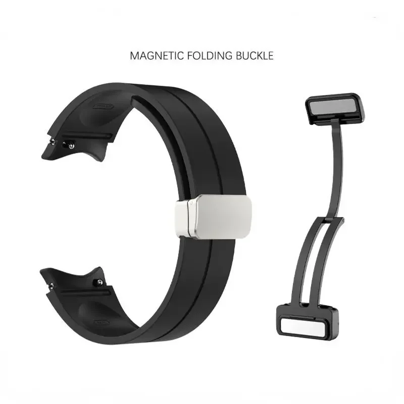 No Gap Magnetic Silicone Strap For Samsung Galaxy Watch 7 6 5 4 44mm 40mm Pro 45mm Bracelet Galaxy Watch6 Classic 43mm 47mm Band