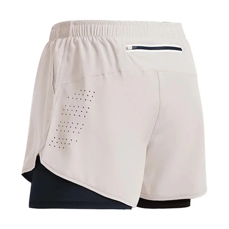2026 New Men's Fitness Training Shorts Summer 2 In 1 Quick Dry Gym Beach Running Double-deck Shorts Outdoor Sportswear Men Short