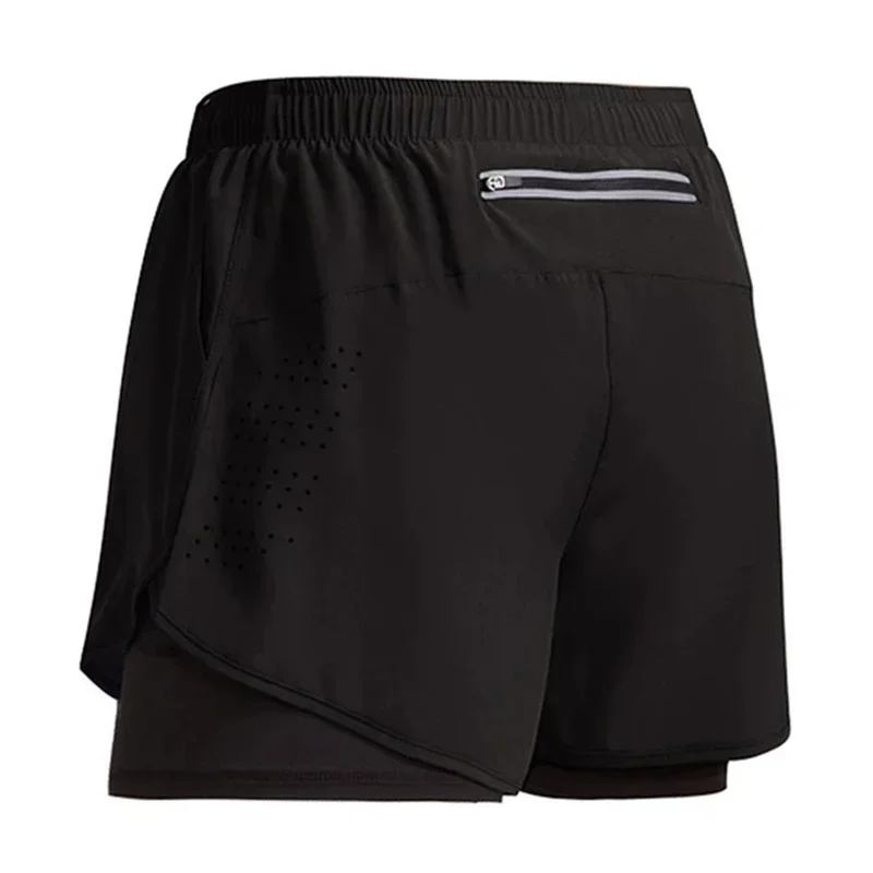 2026 New Men's Fitness Training Shorts Summer 2 In 1 Quick Dry Gym Beach Running Double-deck Shorts Outdoor Sportswear Men Short