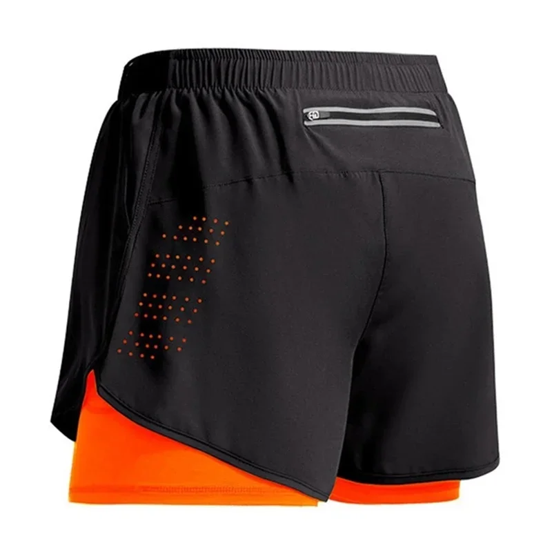 2026 New Men's Fitness Training Shorts Summer 2 In 1 Quick Dry Gym Beach Running Double-deck Shorts Outdoor Sportswear Men Short