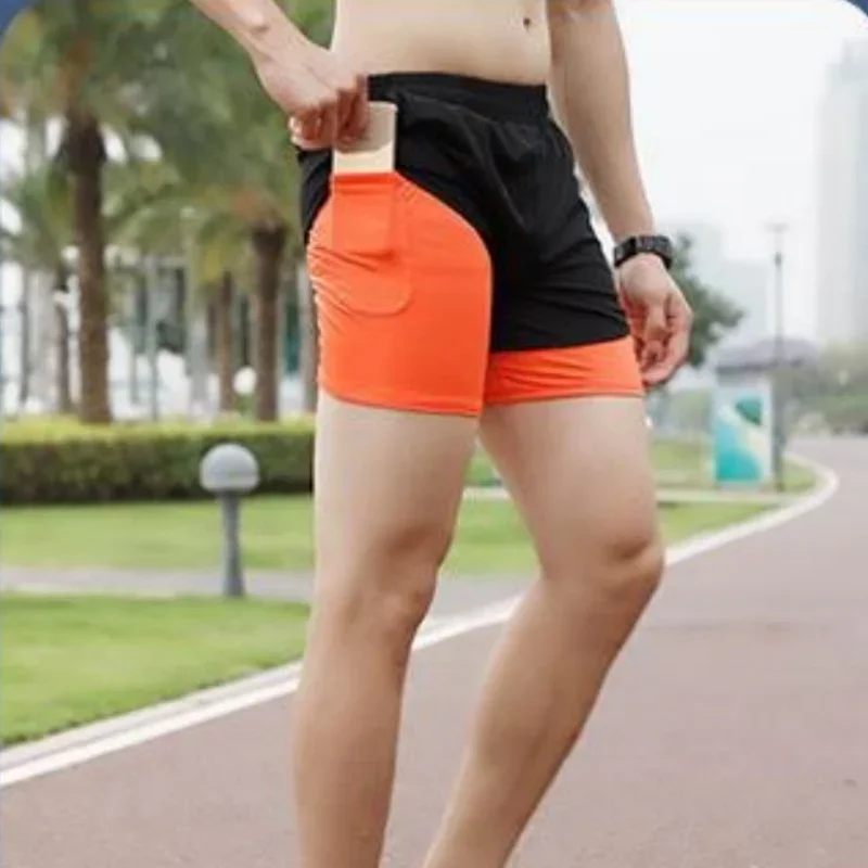 2026 New Men's Fitness Training Shorts Summer 2 In 1 Quick Dry Gym Beach Running Double-deck Shorts Outdoor Sportswear Men Short