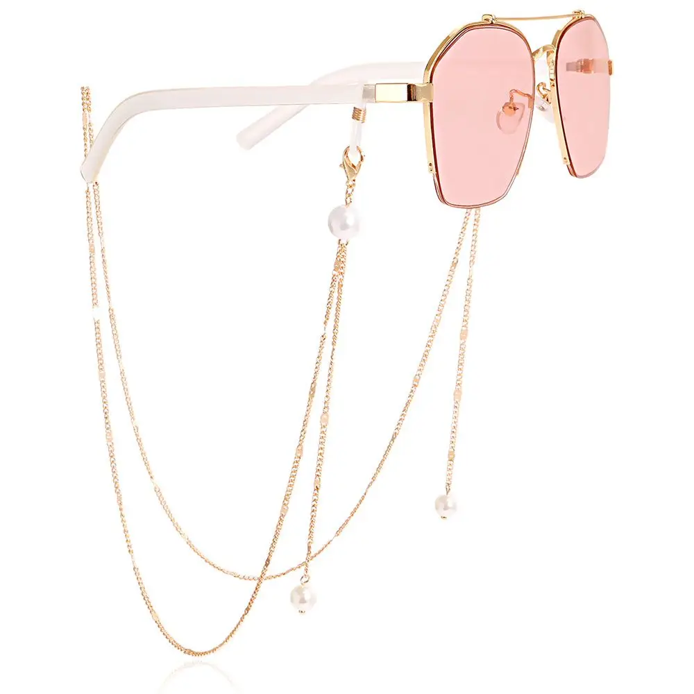 Adjustable Anti Slip Pearl Eyeglass Chain Sunglasses Antiskid Losing Chain Mask Strap Glasses Chain Face Mask Lanyard Neck Chain