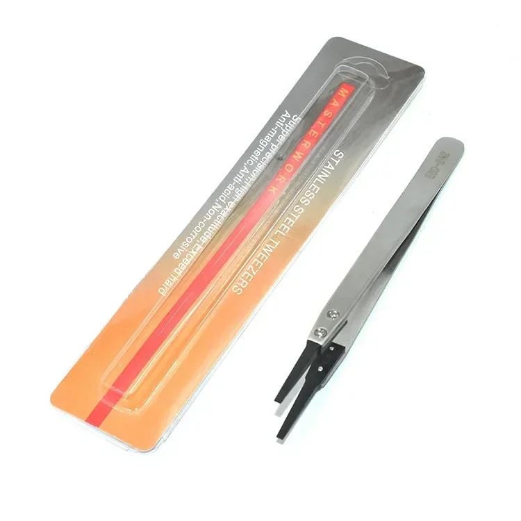 1-5PC Watch Hands Installation Work Tweezers Straight Elbow Handle Stainless Antistatic Plastic Tweezers ESD-259 ESD-259A ESD-7A