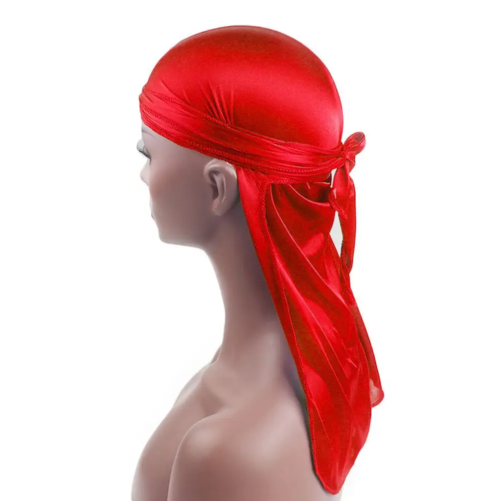 Men Women Bandana Silk Durag Turban Hijab Pirate Hat Cancer Head Scarf Chemo Cap Pre-Tied Headwrap