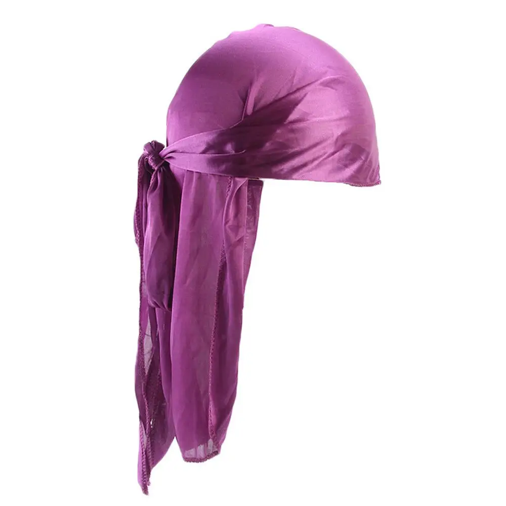 Men Women Bandana Silk Durag Turban Hijab Pirate Hat Cancer Head Scarf Chemo Cap Pre-Tied Headwrap