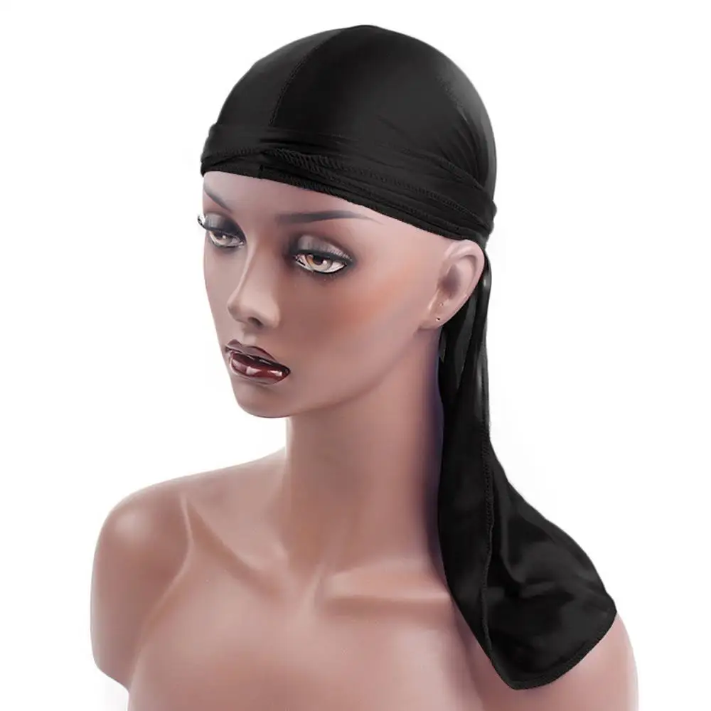 Men Women Bandana Silk Durag Turban Hijab Pirate Hat Cancer Head Scarf Chemo Cap Pre-Tied Headwrap
