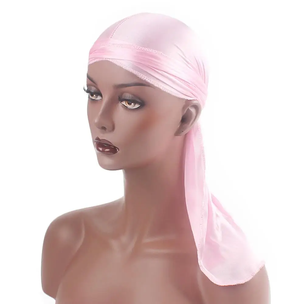 Men Women Bandana Silk Durag Turban Hijab Pirate Hat Cancer Head Scarf Chemo Cap Pre-Tied Headwrap