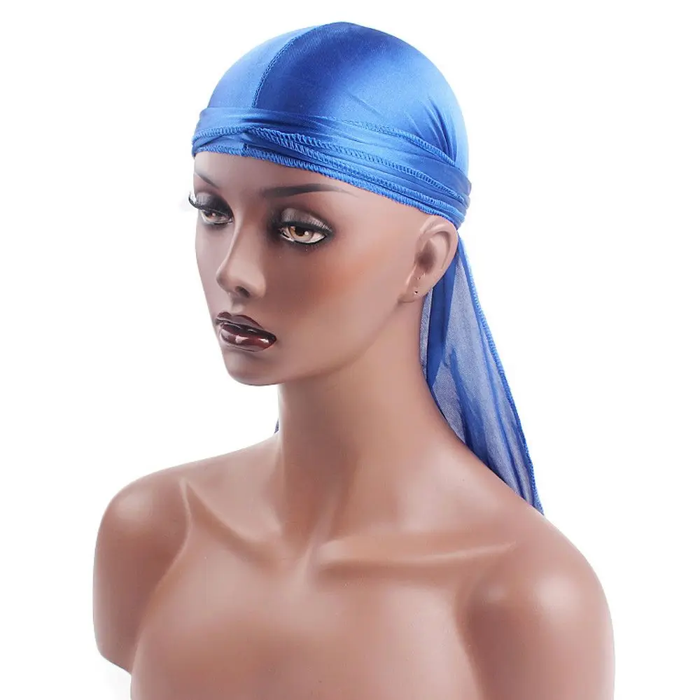 Men Women Bandana Silk Durag Turban Hijab Pirate Hat Cancer Head Scarf Chemo Cap Pre-Tied Headwrap