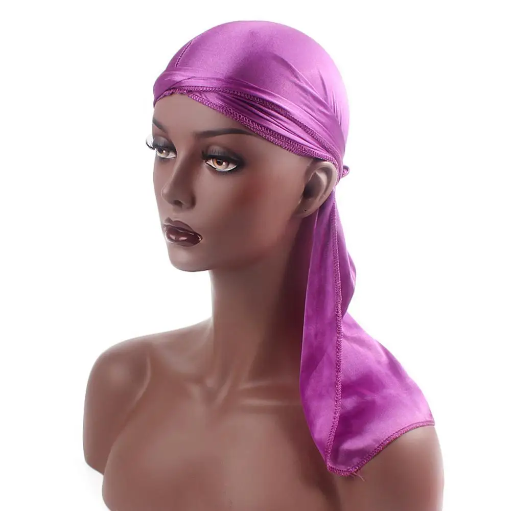 Men Women Bandana Silk Durag Turban Hijab Pirate Hat Cancer Head Scarf Chemo Cap Pre-Tied Headwrap