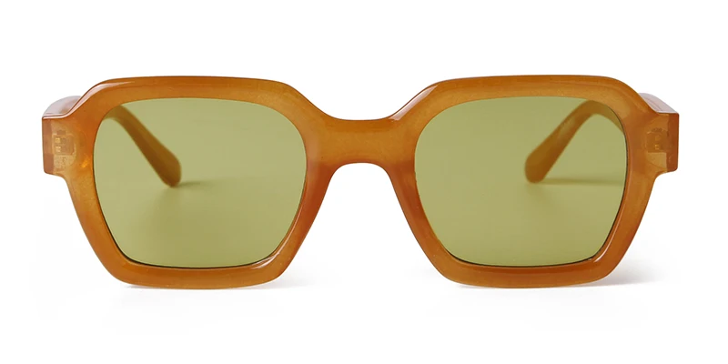 STORY Retro Trendy Orange Square Sunglasses Women Men 2024 Fashion Transparent Green Frame Rectangle Sun Glasses Female Shades