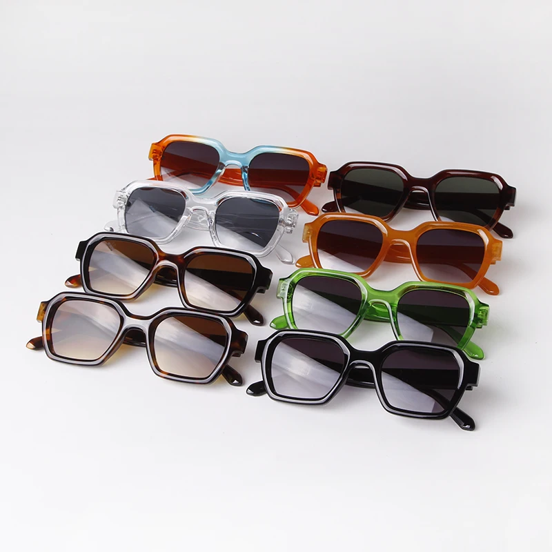 STORY Retro Trendy Orange Square Sunglasses Women Men 2024 Fashion Transparent Green Frame Rectangle Sun Glasses Female Shades