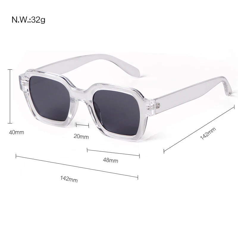 STORY Retro Trendy Orange Square Sunglasses Women Men 2024 Fashion Transparent Green Frame Rectangle Sun Glasses Female Shades