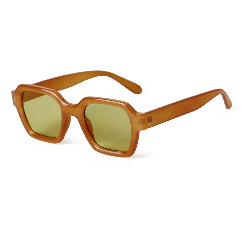 STORY Retro Trendy Orange Square Sunglasses Women Men 2024 Fashion Transparent Green Frame Rectangle Sun Glasses Female Shades