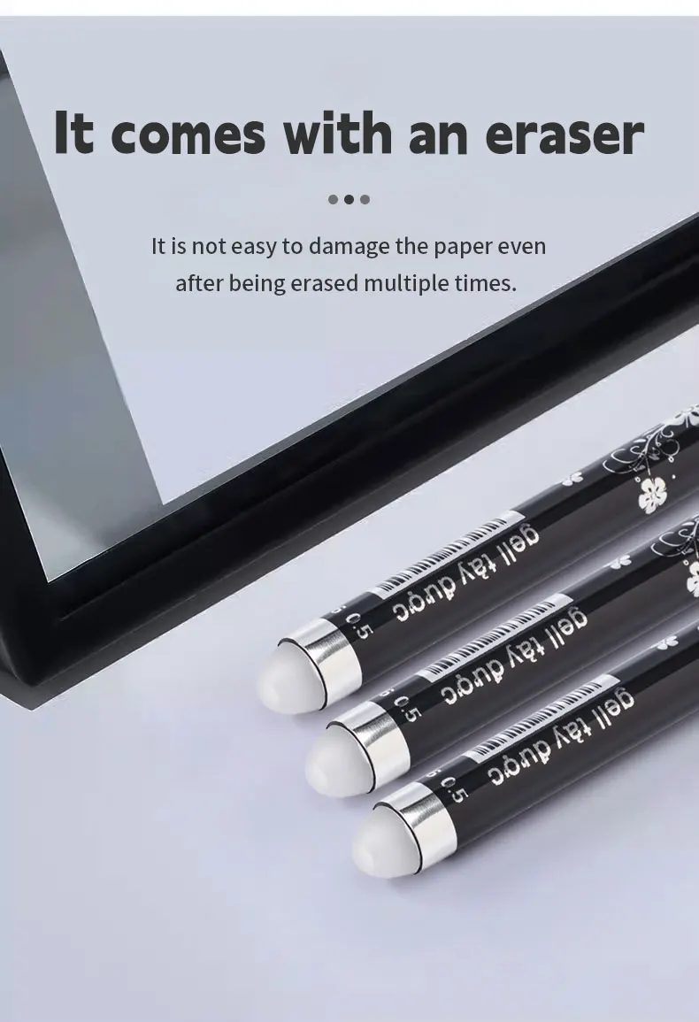26 Pcs/Set Kawaii Erasable Pens 0.5mm Gel Pen Waterproof Gel Ink Stationery School Writing Supplies for Notebook Office Student