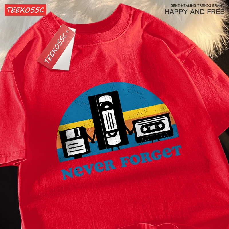 Never Forget The Old Radio Men Women T Shirts Harajuku O-Neck T-Shirts Vintage Oversize Clothing Summer Cotton Tshirts Couple