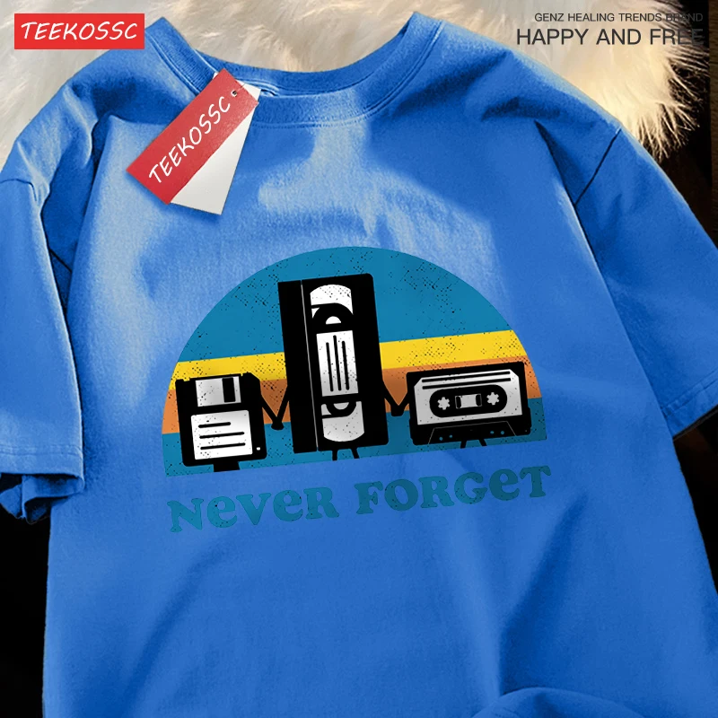 Never Forget The Old Radio Men Women T Shirts Harajuku O-Neck T-Shirts Vintage Oversize Clothing Summer Cotton Tshirts Couple