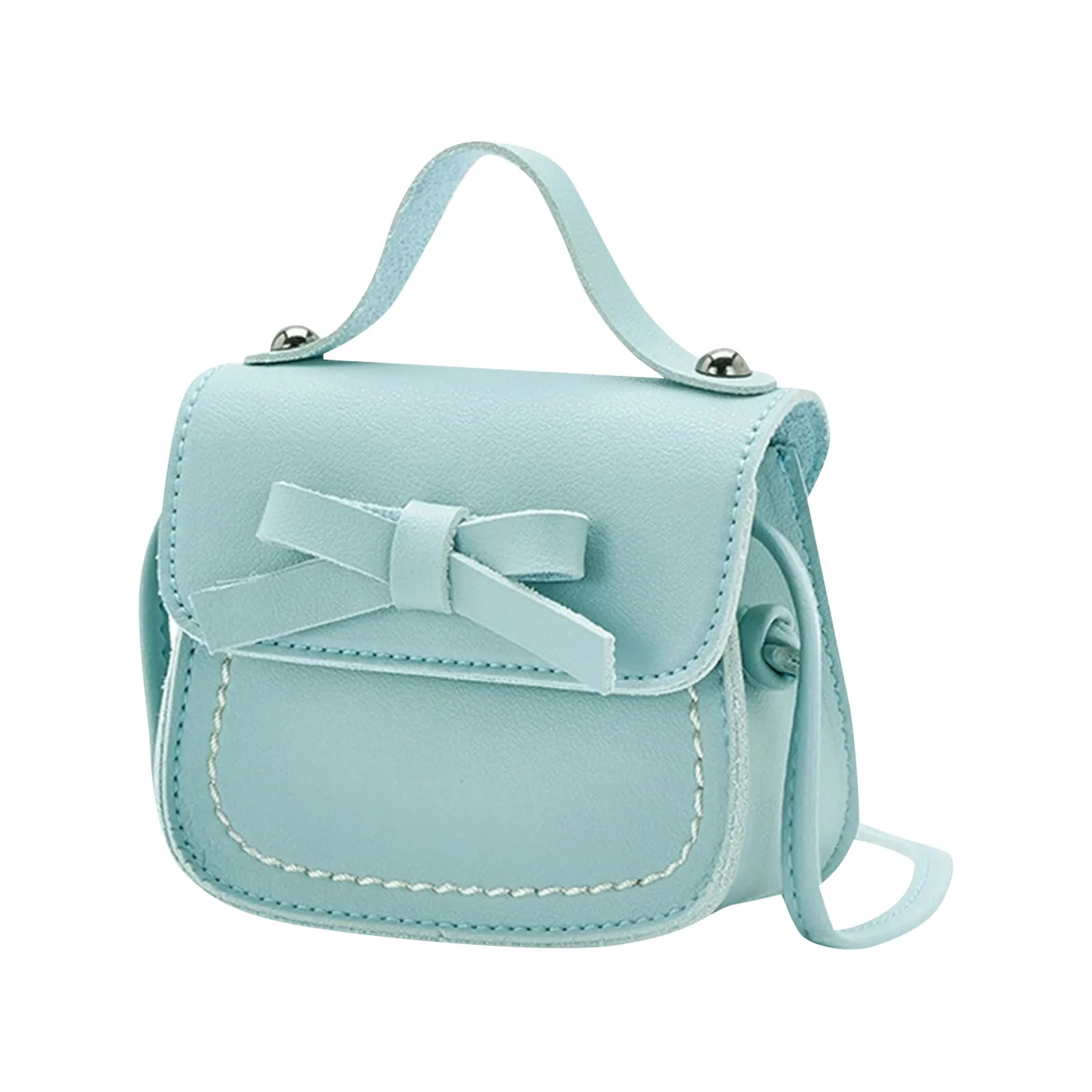 Cute Leather Girl Messenger Bags Sweet Cool Style Matching Shoulder Bag Solid Bowknot Crossbody Coin Purses For Gift
