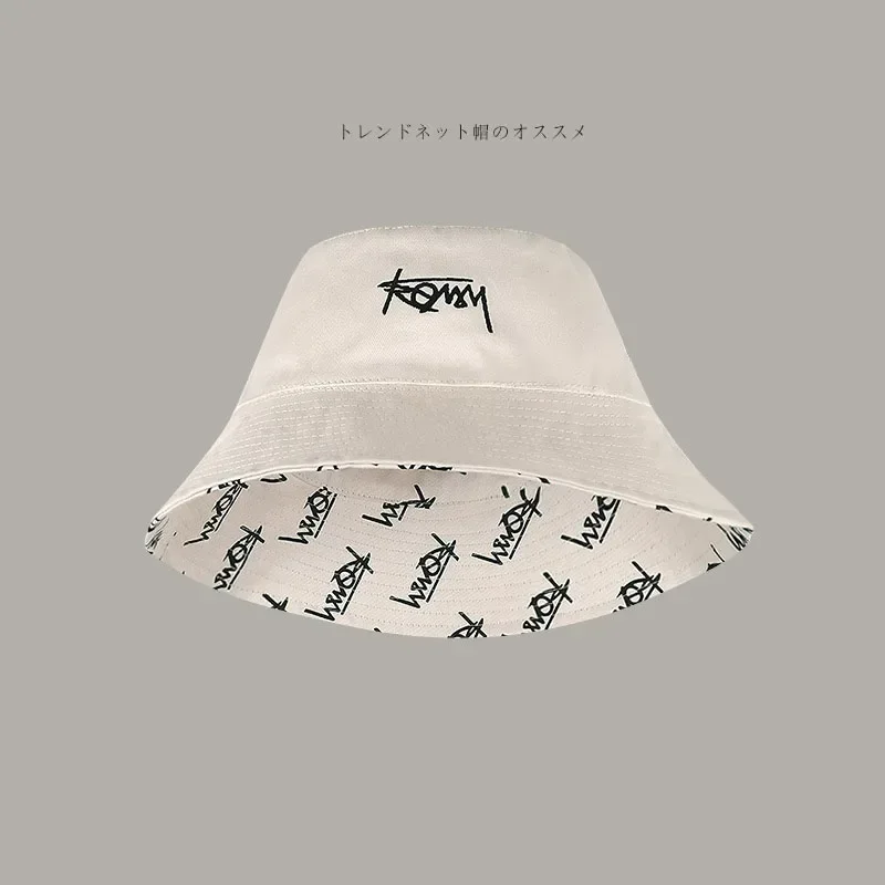 Big Head 63CM XL Size Letter Bucket Hat Men Double-Sided Women Floral Fisherman Hat Summer Casual Street Sun Hat Kids Bob Panama