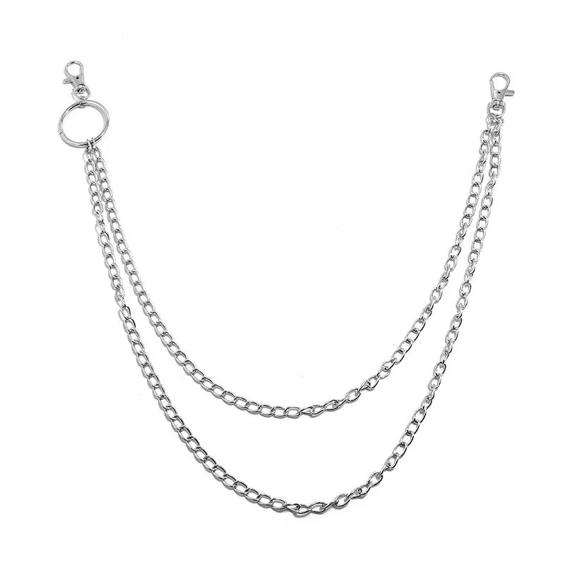 Metal Punk Rock Layered Chain Keychains For Men Women Waist Key Chain Wallet Jeans Hip-hop Pants Belt Chains Jewelry Accessories