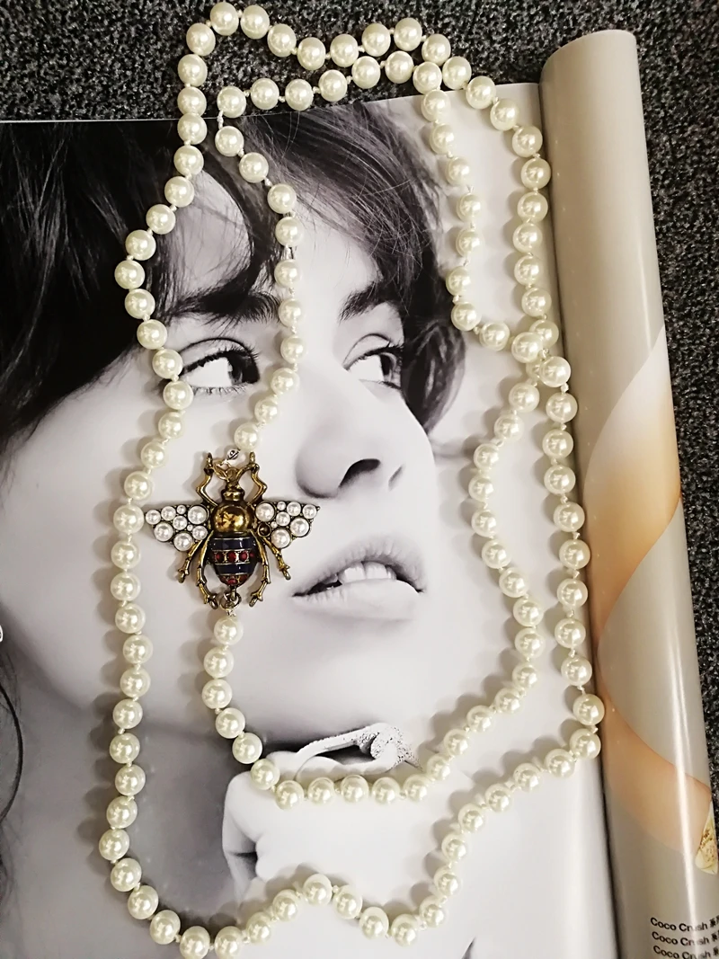 Luxury Handmade Elastic Pearl Bee Bracelet Bangle Jewelry For Women Party Gift