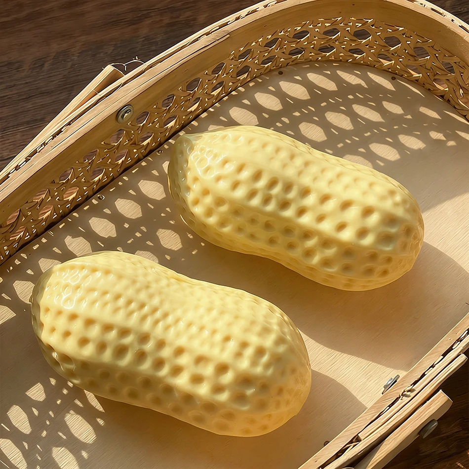 2 Styles Peanut Squishy Toys Crunchy Or Slow Rebound Food Shaped Stress Ball ASMR Sensory Fidget Toy for Adults Desk Recess Toy