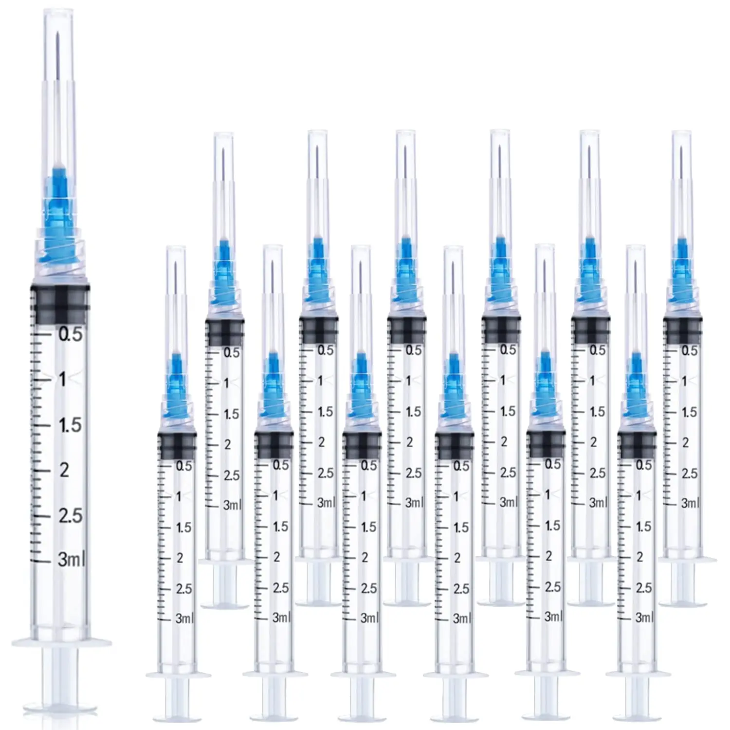 25/10 Pack 3mlDisposableLuer Lock Syringes Stainless NeedleIndividuallySealed Packed For Pet Farm Animal Lab Syringe Tools with