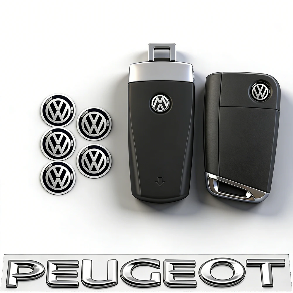 5/10Pcs 14mm Car Remote Key Stickers Badge Emblem Car Accessories For VW Scirocco Polo T5 Passat b6 Golf mk5 Tiguan Jetta CC MK7