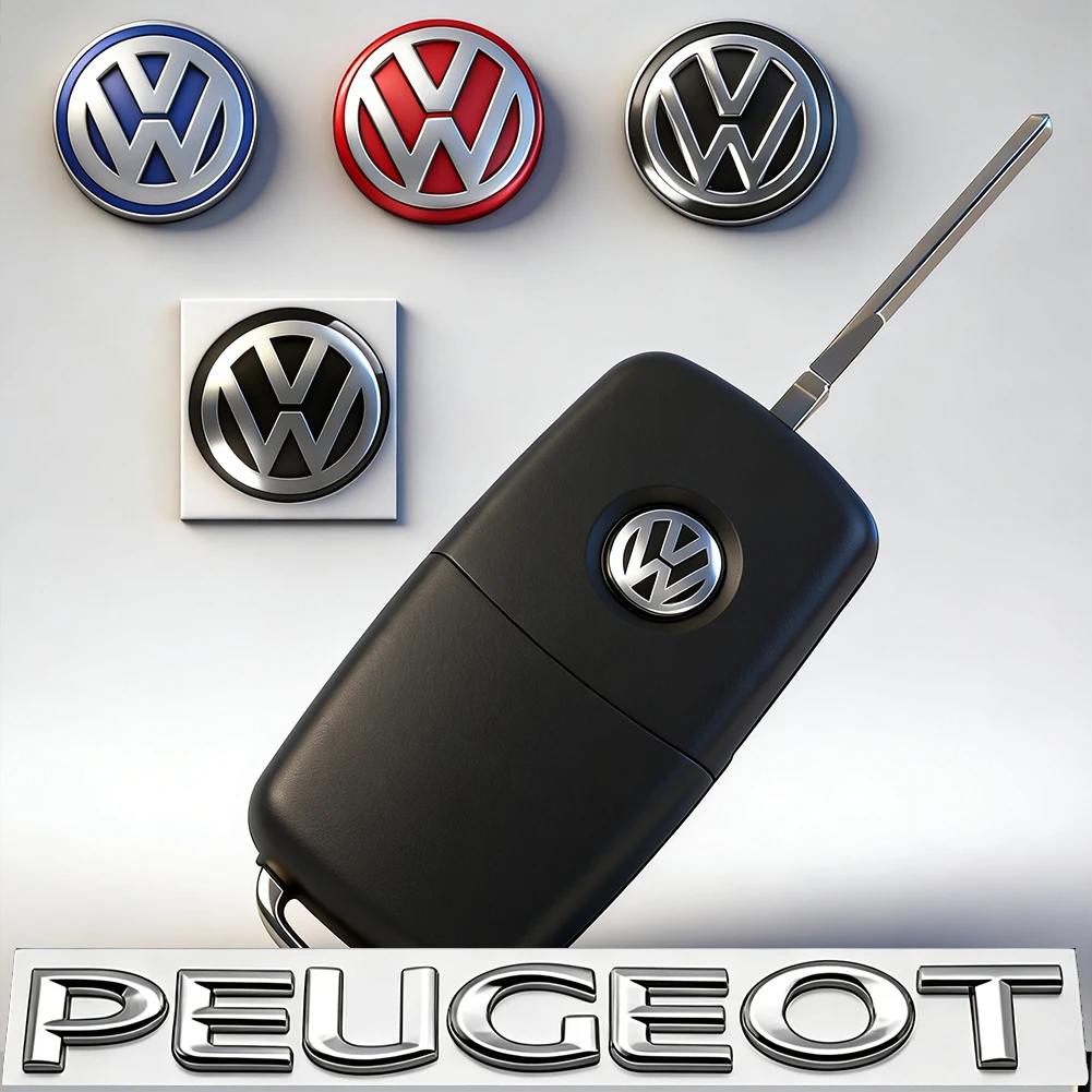 5/10Pcs 14mm Car Remote Key Stickers Badge Emblem Car Accessories For VW Scirocco Polo T5 Passat b6 Golf mk5 Tiguan Jetta CC MK7