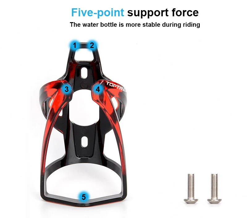 Toptrek Bicycle Bottle Holder MTB Accessorie Bottle Rack Road Bike Holder Lightweight Bottle Cage Durable Cycling Accessory