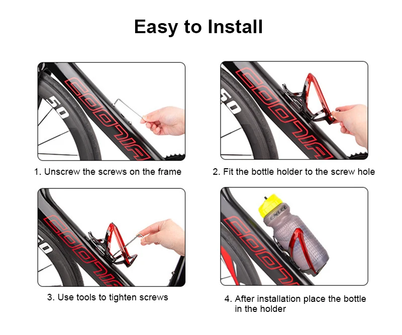 Toptrek Bicycle Bottle Holder MTB Accessorie Bottle Rack Road Bike Holder Lightweight Bottle Cage Durable Cycling Accessory