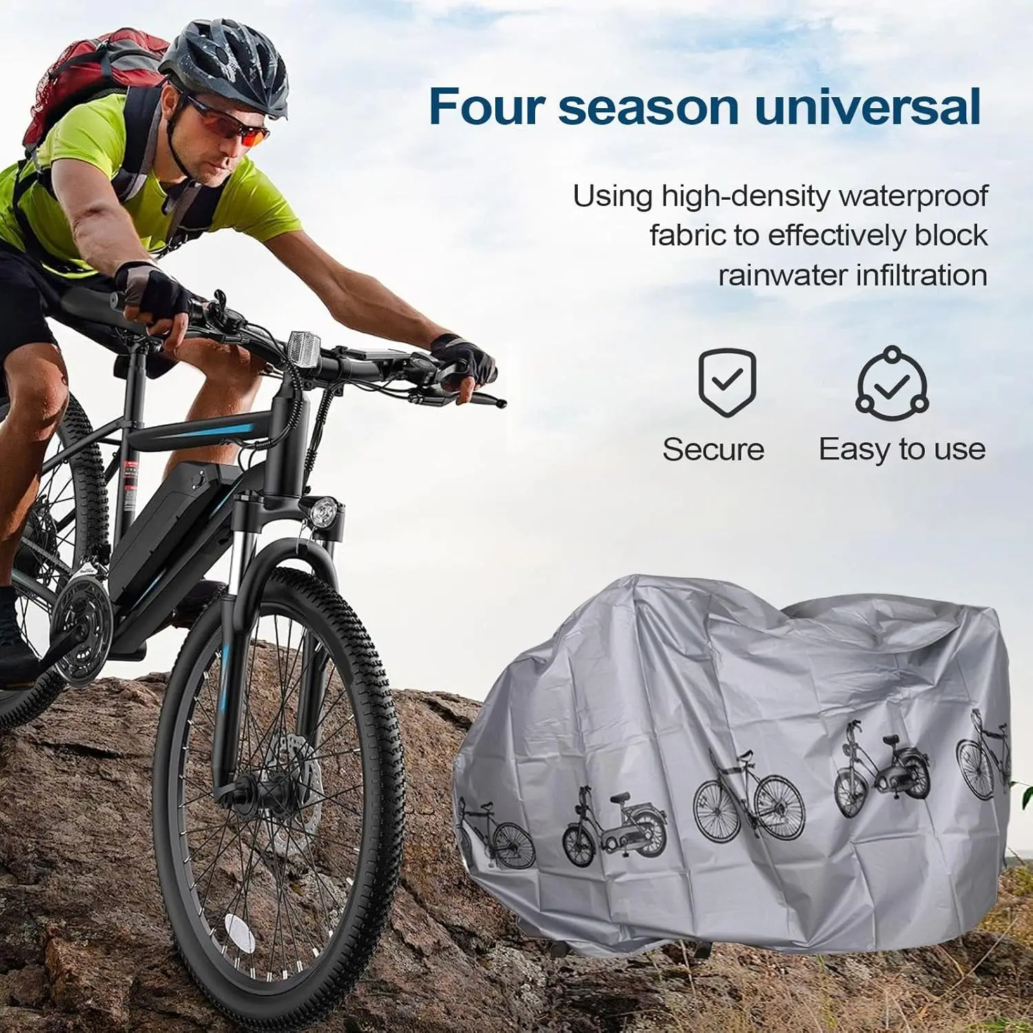 DOMEN Bike Cover Sun Protection Outdoor Waterproof for Bicycle Prevent Rain Bicycle Cover Multifunctional Electric Vehicle Cover