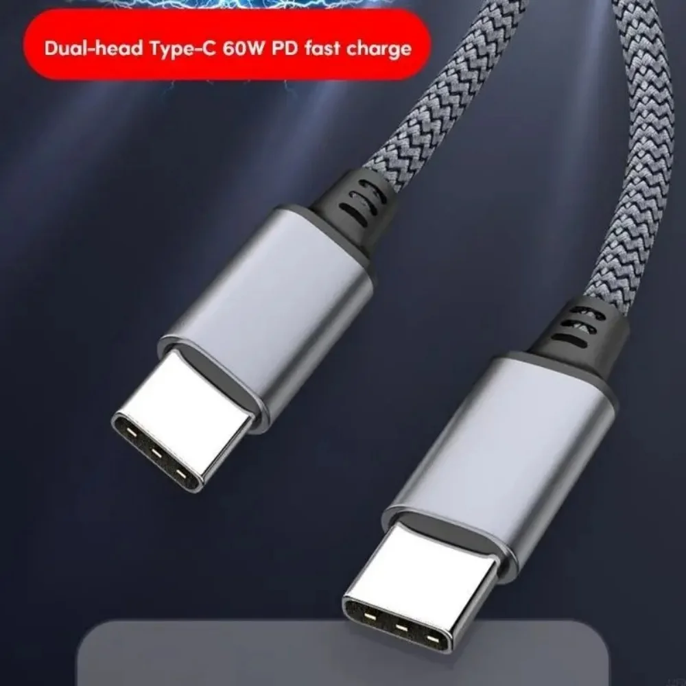 PD 60W USB C To Type C Extended Cable Fast Charging Nylon Braided Dual Type-C Data Cord for Xiaomi Samsung Huawei 1M 2M 3M 5M 8M