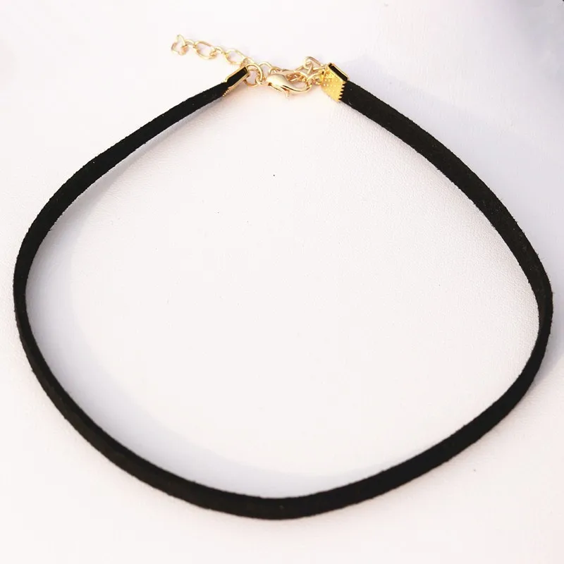 NK860 New Wholesale Minimalist Black Sexy Chokers Necklace Leather Harajuku Gothic Velvet Clavicle Colares Women Punk Jewelry