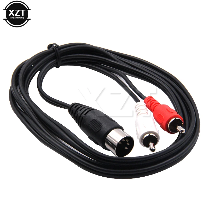 Hot sale 0.5M 1.5M 5-Pin DIN Male MIDI Cable to 2 Dual RCA Male Plug Audio Cable For Home Audio system
