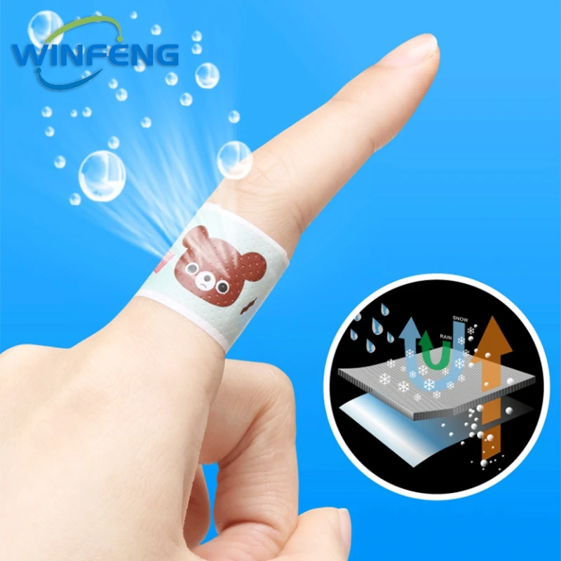 100Pcs Waterproof Cartoon Band-Aids Hemostasis Adhesive Bandage First Aid Kit Emergency Medical Dressing Sticking Plaster