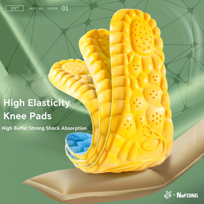 4D Cloud Technology Sports Insoles for Shoes PU Sole Soft Breathable Shock Absorption Cushion Running Orthopedic Care Insoles