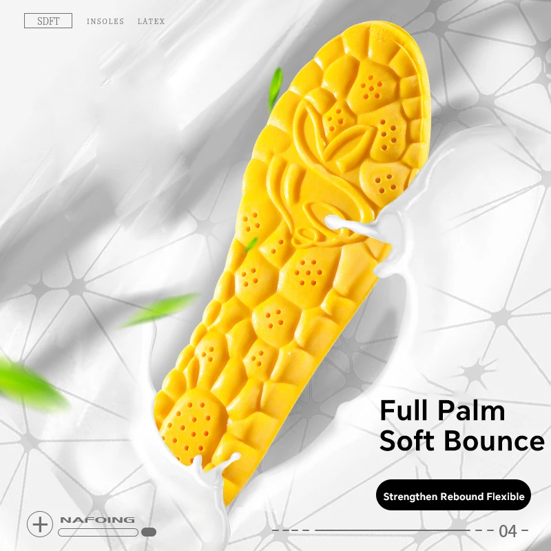 4D Cloud Technology Sports Insoles for Shoes PU Sole Soft Breathable Shock Absorption Cushion Running Orthopedic Care Insoles