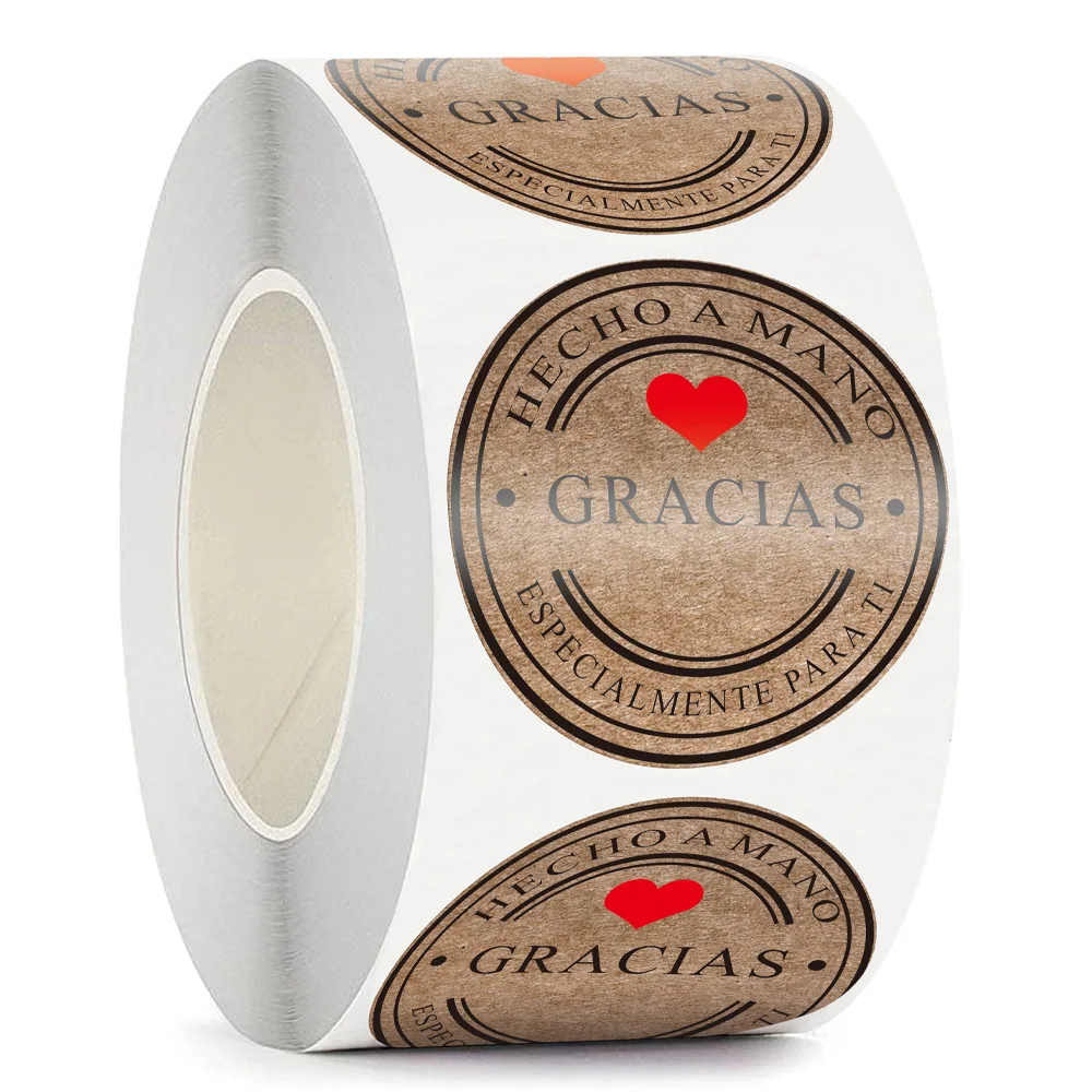 500PCS Handmade Scrapbooks Seals Gift Stickers and Stationery Thank-You Labels from Spain Gracias