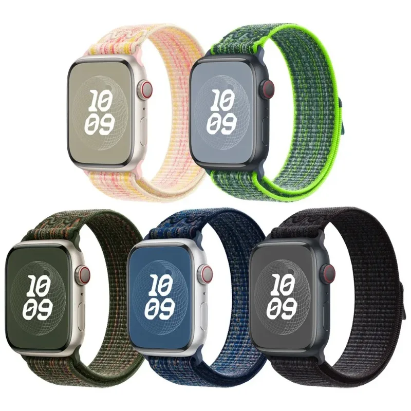 Sports Nylon Strap For Apple Watch Ultra 2 1 49mm Series 9 41mm 45mm Band Loop For iWatch 8 7 6 5 4 3 se 40mm 44mm 42mm Bracelet
