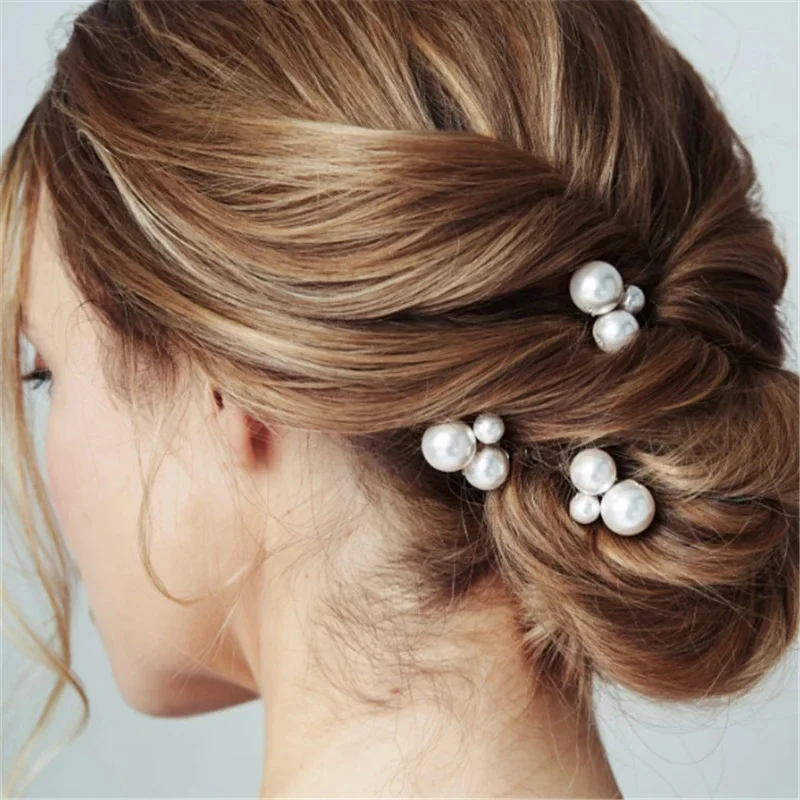 Fashion Metal U Shape Pearl Hairpin Clips Wedding Bridal Updo Ornaments Ancient Costume Modeling Hair Jewelry Accessories Gifts