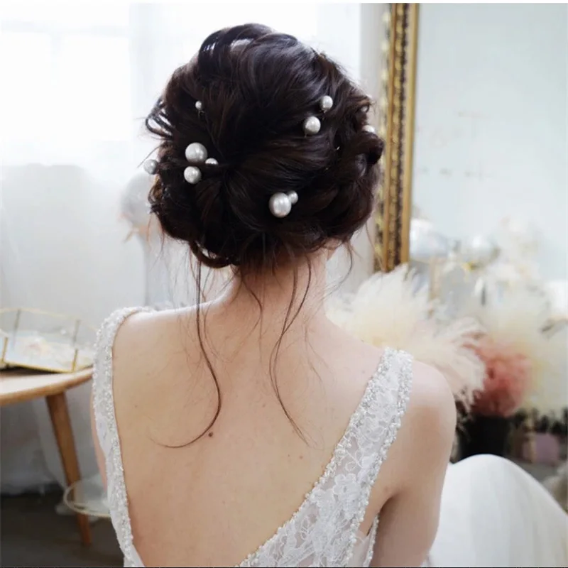 Fashion Metal U Shape Pearl Hairpin Clips Wedding Bridal Updo Ornaments Ancient Costume Modeling Hair Jewelry Accessories Gifts