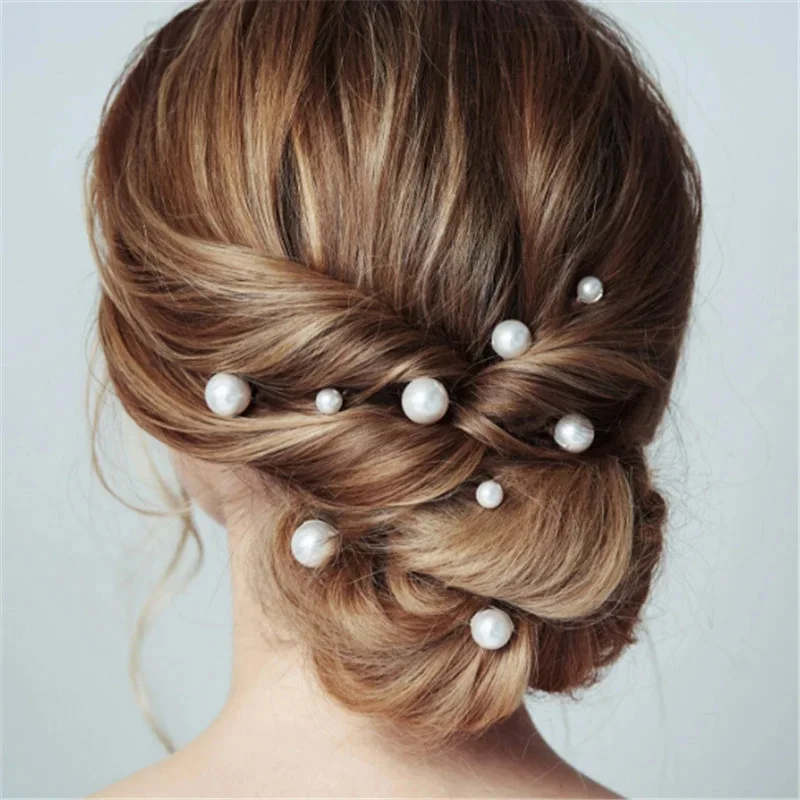 Fashion Metal U Shape Pearl Hairpin Clips Wedding Bridal Updo Ornaments Ancient Costume Modeling Hair Jewelry Accessories Gifts