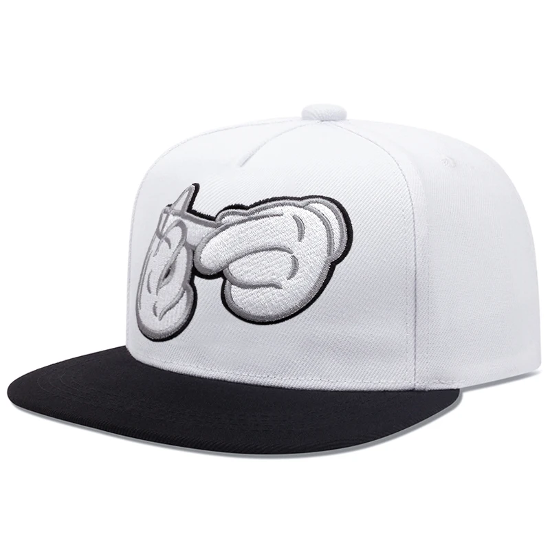 New Two Handed Cigarettes Embroidery Snapback Cap Hot Sale Unisex Fashion Adjustable Baseball Cap Women Flat Brimmed Hat