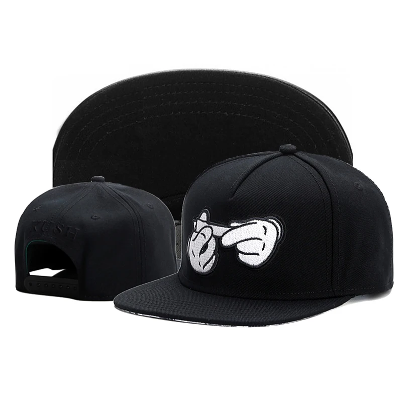 New Two Handed Cigarettes Embroidery Snapback Cap Hot Sale Unisex Fashion Adjustable Baseball Cap Women Flat Brimmed Hat