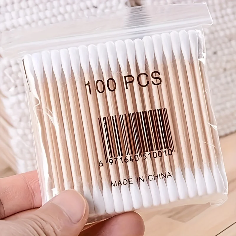 100/500/1000/2000 Count Cotton Swabs - Bamboo Sticks Cotton Swabs For Ears - Double Round Thick Cotton Buds Suitable For Makeup