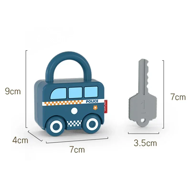 Number Matching Lock Toys Baby Learning Lock with Key Car Games Montessori Educational Toy Sensory Toys For Kids 1 2 3 Years
