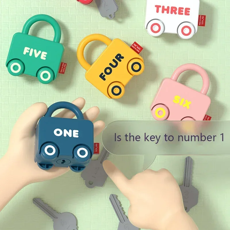 Number Matching Lock Toys Baby Learning Lock with Key Car Games Montessori Educational Toy Sensory Toys For Kids 1 2 3 Years