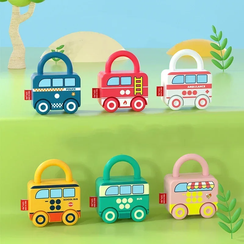 Number Matching Lock Toys Baby Learning Lock with Key Car Games Montessori Educational Toy Sensory Toys For Kids 1 2 3 Years